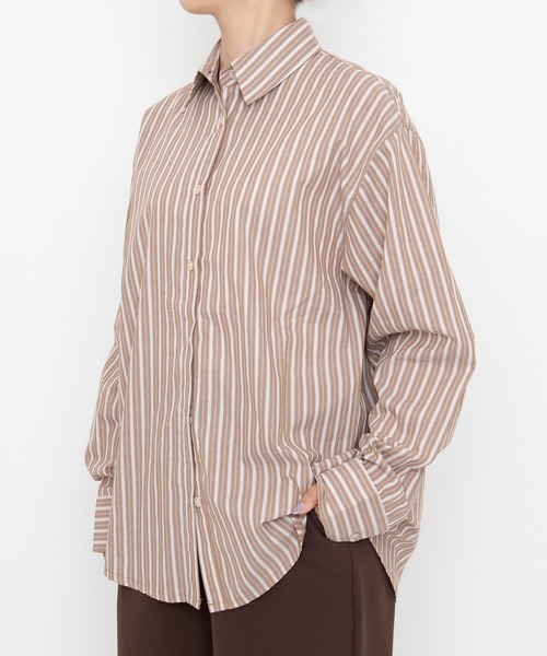 PUNYUS（プニュズ）の「【NEW SIZE)】ベーシックストライプシャツ（シャツ/ブラウス・レディース・ホワイト/サックスブルー/ブラウン・1/2/3/4/5）」の18枚目の写真