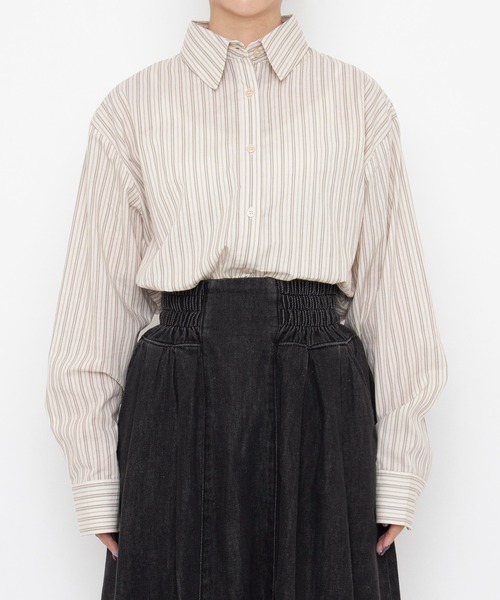 PUNYUS（プニュズ）の「【NEW SIZE)】ベーシックストライプシャツ（シャツ/ブラウス・レディース・ホワイト/サックスブルー/ブラウン・1/2/3/4/5）」の20枚目の写真