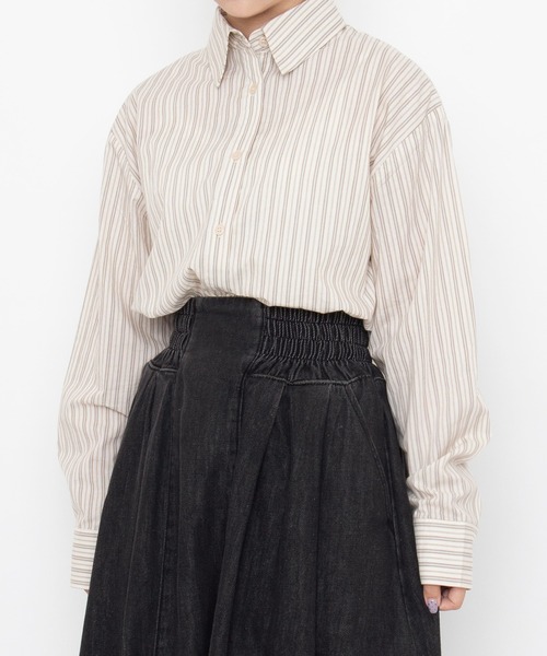 PUNYUS（プニュズ）の「【NEW SIZE)】ベーシックストライプシャツ（シャツ/ブラウス・レディース・ホワイト/サックスブルー/ブラウン・1/2/3/4/5）」の21枚目の写真