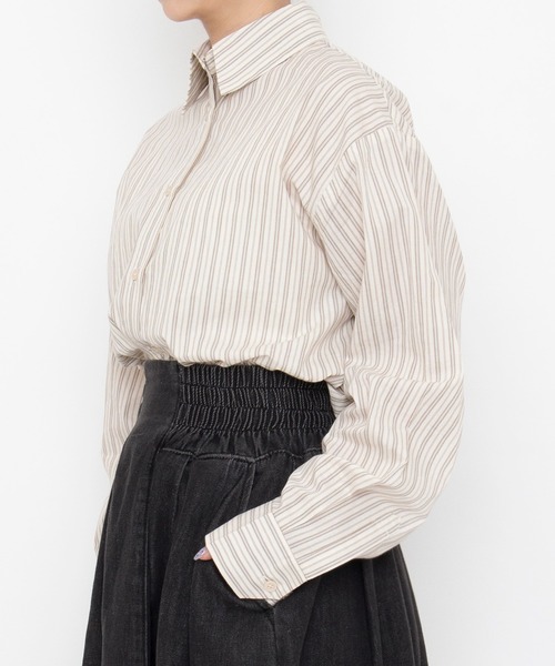 PUNYUS（プニュズ）の「【NEW SIZE)】ベーシックストライプシャツ（シャツ/ブラウス・レディース・ホワイト/サックスブルー/ブラウン・1/2/3/4/5）」の22枚目の写真