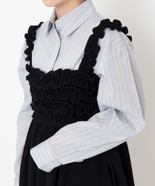 PUNYUS（プニュズ）の「【NEW SIZE)】ベーシックストライプシャツ（シャツ/ブラウス・レディース・ホワイト/サックスブルー/ブラウン・1/2/3/4/5）」の12枚目の写真