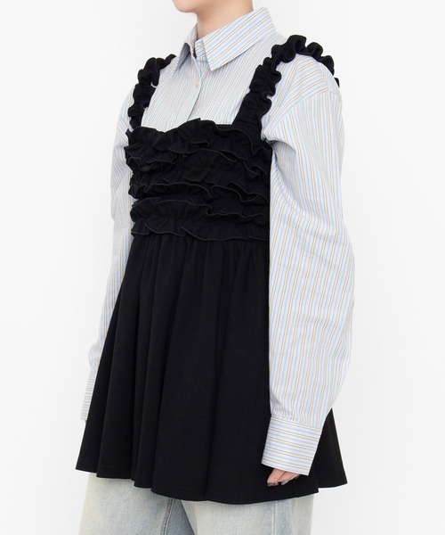 PUNYUS（プニュズ）の「【NEW SIZE)】ベーシックストライプシャツ（シャツ/ブラウス・レディース・ホワイト/サックスブルー/ブラウン・1/2/3/4/5）」の13枚目の写真