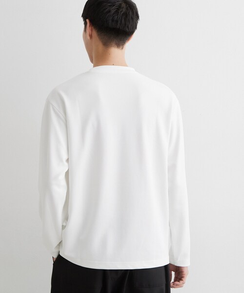 THE SHOP TK (ザ ショップ ティーケー )の「【洗濯機OK】ポンチ長袖フォト長袖Tシャツ(Tシャツ/カットソー・メンズ・ライトグリーン/オフホワイト/ライトグレー・02/04/03)」の5枚目の写真