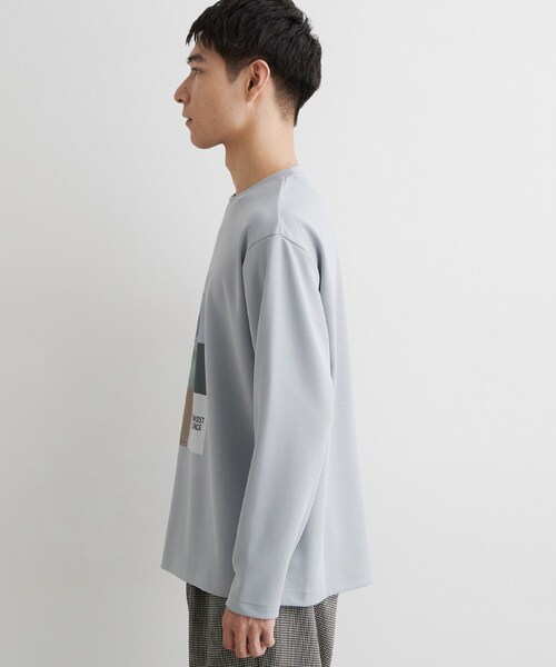 THE SHOP TK (ザ ショップ ティーケー )の「【洗濯機OK】ポンチ長袖フォト長袖Tシャツ(Tシャツ/カットソー・メンズ・ライトグリーン/オフホワイト/ライトグレー・02/04/03)」の17枚目の写真