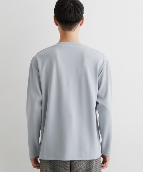 THE SHOP TK (ザ ショップ ティーケー )の「【洗濯機OK】ポンチ長袖フォト長袖Tシャツ(Tシャツ/カットソー・メンズ・ライトグリーン/オフホワイト/ライトグレー・02/04/03)」の18枚目の写真
