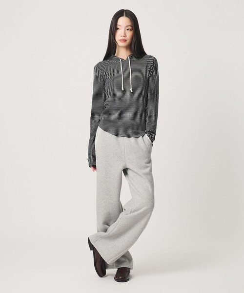 Healthknit（ヘルスニット）の「【別注】＜Healthknit＞ボーダー フーディ（Tシャツ/カットソー・レディース・ブラック/ライトグレー・FREE）」の8枚目の写真