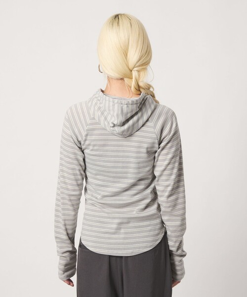 Healthknit（ヘルスニット）の「【別注】＜Healthknit＞ボーダー フーディ（Tシャツ/カットソー・レディース・ブラック/ライトグレー・FREE）」の11枚目の写真