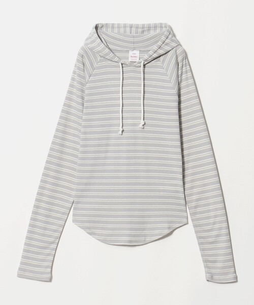Healthknit（ヘルスニット）の「【別注】＜Healthknit＞ボーダー フーディ（Tシャツ/カットソー・レディース・ブラック/ライトグレー・FREE）」の12枚目の写真