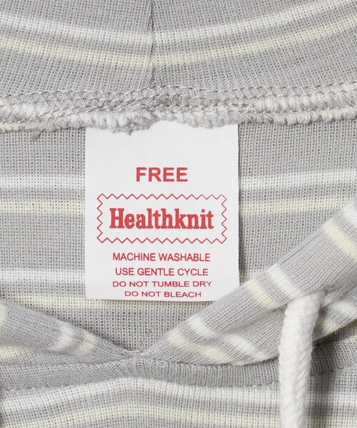 Healthknit（ヘルスニット）の「【別注】＜Healthknit＞ボーダー フーディ（Tシャツ/カットソー・レディース・ブラック/ライトグレー・FREE）」の21枚目の写真