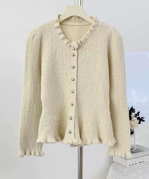 yuue' ( wear )(ユーイ)の「フリルペプラムニットカーディガン(カーディガン/ボレロ・レディース・アイボリー/グレー/ブラック・FREE)」の21枚目の写真