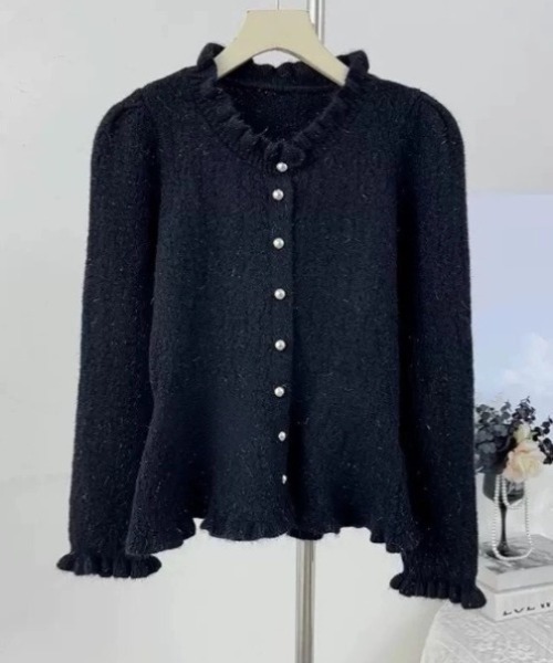 yuue' ( wear )(ユーイ)の「フリルペプラムニットカーディガン(カーディガン/ボレロ・レディース・アイボリー/グレー/ブラック・FREE)」の22枚目の写真