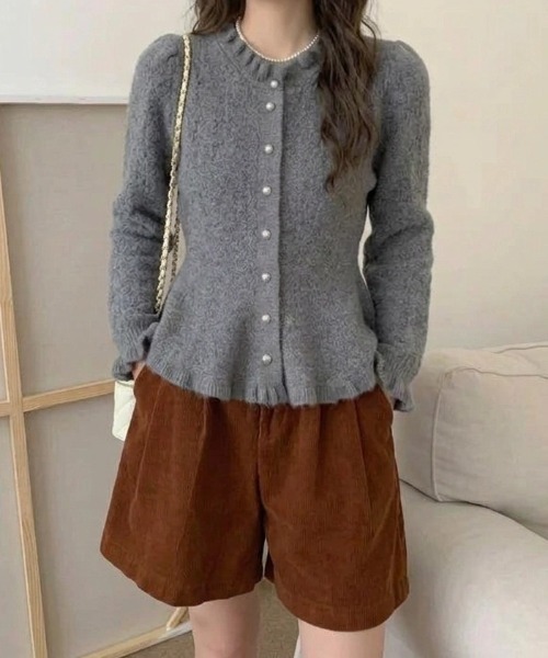 yuue' ( wear )(ユーイ)の「フリルペプラムニットカーディガン(カーディガン/ボレロ・レディース・アイボリー/グレー/ブラック・FREE)」の17枚目の写真