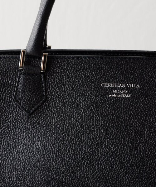 ear PAPILLONNER(イアパピヨネ)の「【CHRISTIAN VILLA(クリスチャン ヴィラ)】フルートボストンバッグ(ボストンバッグ・レディース・ブラック/ベージュ・FREE)」の8枚目の写真