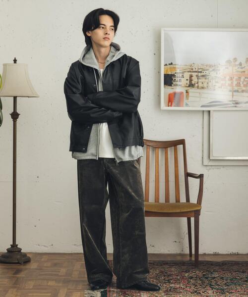 SENSE OF PLACE by URBAN RESEARCH(センスオブプレイスバイアーバンリサーチ)の「フロッキーワイドデニム(デニムパンツ・メンズ・オリーブ/ブラウン・MEDIUM/LARGE)」の18枚目の写真