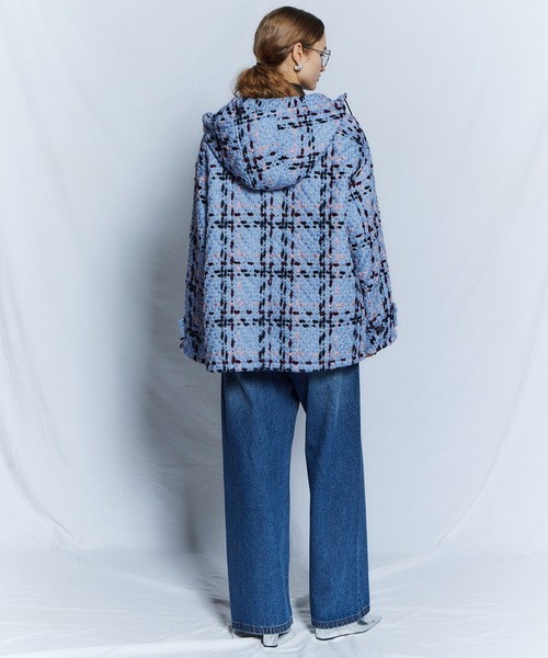 MAISON SPECIAL(メゾンスペシャル)の「【26WINTER PRE-ORDER】Tweed Hoodie Coat/ツイードフーディコート(その他アウター・レディース・ネイビー/ブルー/アイボリー・FREE)」の15枚目の写真