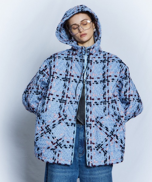 MAISON SPECIAL(メゾンスペシャル)の「【26WINTER PRE-ORDER】Tweed Hoodie Coat/ツイードフーディコート(その他アウター・レディース・ネイビー/ブルー/アイボリー・FREE)」の16枚目の写真