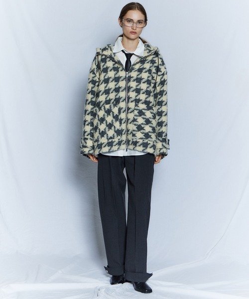MAISON SPECIAL(メゾンスペシャル)の「【26WINTER PRE-ORDER】Tweed Hoodie Coat/ツイードフーディコート(その他アウター・レディース・ネイビー/ブルー/アイボリー・FREE)」の17枚目の写真