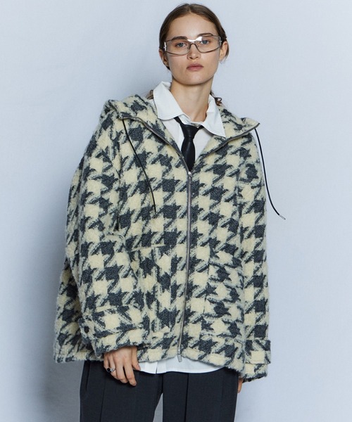 MAISON SPECIAL(メゾンスペシャル)の「【26WINTER PRE-ORDER】Tweed Hoodie Coat/ツイードフーディコート(その他アウター・レディース・ネイビー/ブルー/アイボリー・FREE)」の18枚目の写真