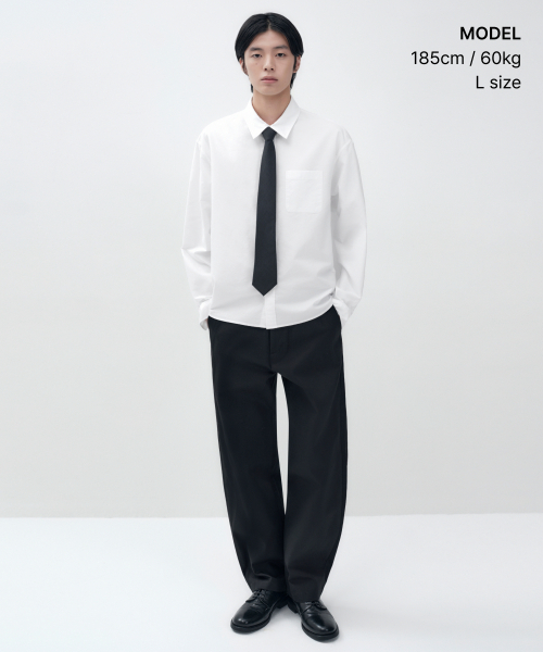 MUSINSA STANDARD（ムシンサスタンダード）の「クロップオックスフォードシャツ[ホワイト]（シャツ/ブラウス・メンズ・その他・2XL/LARGE/MEDIUM/X-LARGE）」の6枚目の写真