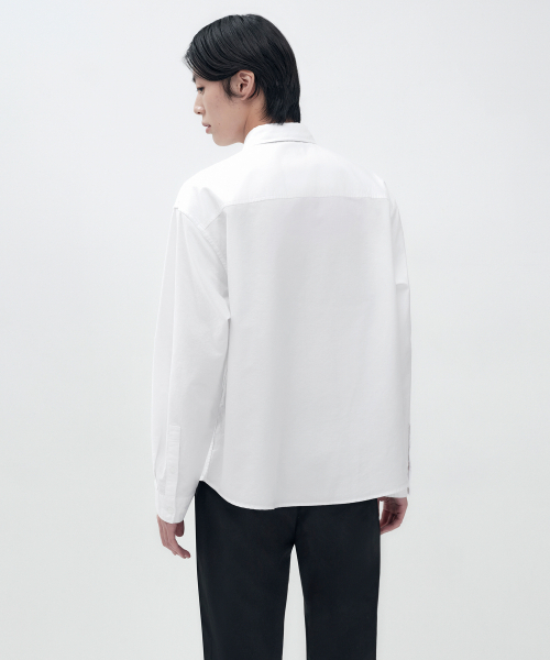 MUSINSA STANDARD（ムシンサスタンダード）の「クロップオックスフォードシャツ[ホワイト]（シャツ/ブラウス・メンズ・その他・2XL/LARGE/MEDIUM/X-LARGE）」の5枚目の写真