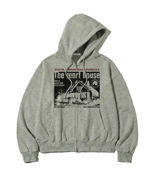 THEMORFHOUSE（ザモーフハウス）の「ユア パーソナル ポータル プリント 2WAY ジップアップパーカー ホワイトメランジ（パーカー・レディース・その他・M1/L2/M2/L1）」の3枚目の写真