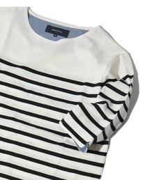 SHIPS JET BLUE | SHIPS JET BLUE(シップス ジェットブルー): ベーシックボーダーTシャツ【5分袖】■(Tシャツ/カットソー)