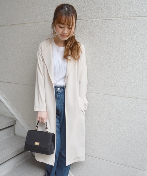 Khaju（カージュ）の「Khaju: ミニマルロングコート（ノーカラー  
