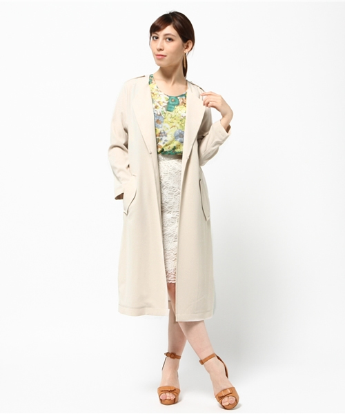 Khaju（カージュ）の「Khaju: ミニマルロングコート（ノーカラー  