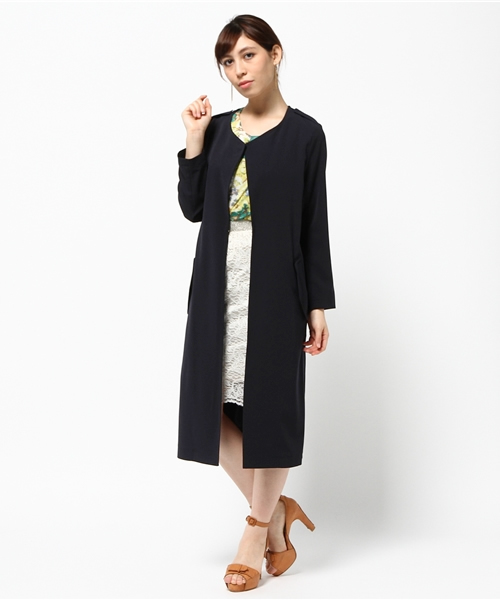 Khaju（カージュ）の「Khaju: ミニマルロングコート（ノーカラー  