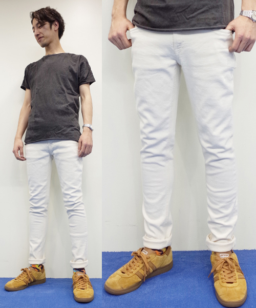Nudie Jeans(ヌーディージーンズ)の「SKINNY LIN/ Ecru Stretch Twill(デニムパンツ)」|キナリ
