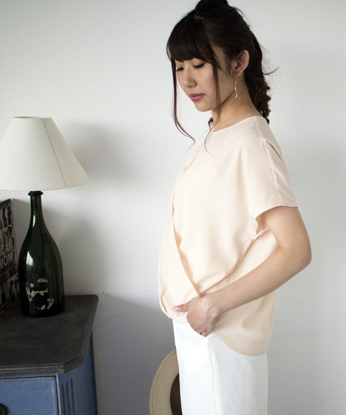 N.（N. Natural Beauty Basic）（エヌエヌナチュラルビューティーベーシック）の「カシュクールドレープブラウス（シャツ/ブラウス・レディース・ホワイト/ピンク・MEDIUM）」の18枚目の写真