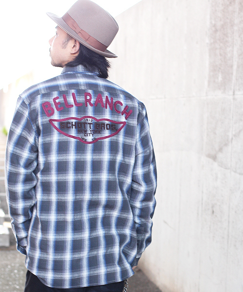 schott（ショット）の「Schott/ショット/PLAID LONG SLEEVE SHIRT BELL RANCH/チェックシャツ ベル　ランチ						（シャツ/ブラウス・メンズ・レッド/ブラック・SMALL/LARGE/X-LARGE/MEDIUM）」の3枚目の写真