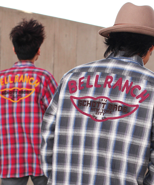 schott（ショット）の「Schott/ショット/PLAID LONG SLEEVE SHIRT BELL RANCH/チェックシャツ ベル　ランチ						（シャツ/ブラウス・メンズ・レッド/ブラック・SMALL/LARGE/X-LARGE/MEDIUM）」の4枚目の写真