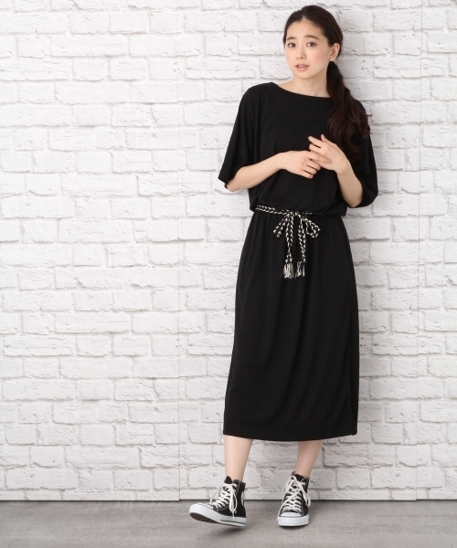 LEPSIM（レプシィム）の「ウエストベルトツキワンピース　732054（ワンピース・レディース・ブラック/ダークブラウン・LARGE/MEDIUM）」の12枚目の写真