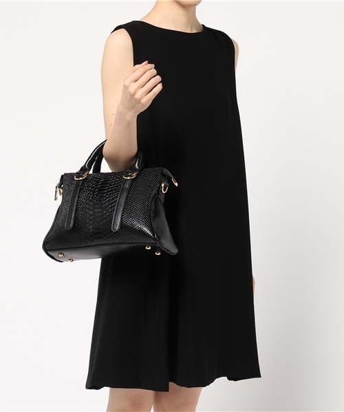 PLAIN CLOTHING（プレーンクロージング）の「型押しハンドバッグ【PLAIN CLOTHING】（ハンドバッグ・レディース・ブラック/ベージュ/グレー/グリーン/レッド・FREE）」の21枚目の写真