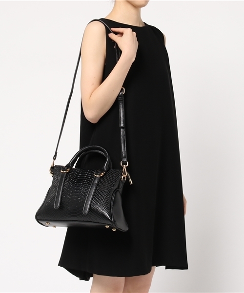 PLAIN CLOTHING（プレーンクロージング）の「型押しハンドバッグ【PLAIN CLOTHING】（ハンドバッグ・レディース・ブラック/ベージュ/グレー/グリーン/レッド・FREE）」の22枚目の写真