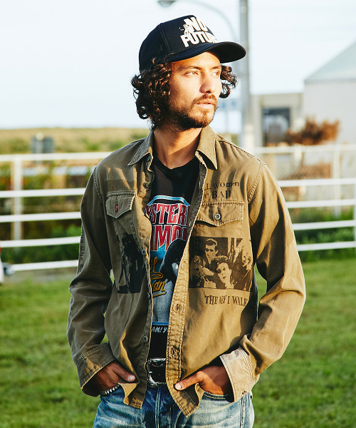 HYSTERIC GLAMOUR（ヒステリックグラマー）の「CR/CRAMPS pt 長袖ミリタリーSH（シャツ/ブラウス・メンズ・チャコールグレー/カーキ/グリーン系カモフラージュ・SMALL/MEDIUM/LARGE）」の3枚目の写真