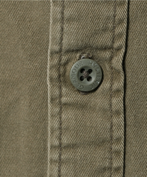 HYSTERIC GLAMOUR（ヒステリックグラマー）の「CR/CRAMPS pt 長袖ミリタリーSH（シャツ/ブラウス・メンズ・チャコールグレー/カーキ/グリーン系カモフラージュ・SMALL/MEDIUM/LARGE）」の8枚目の写真