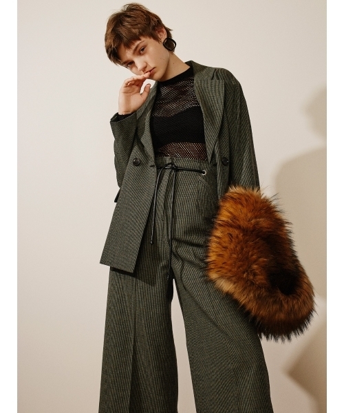 MURUA（ムルーア）の「ロープベルトハイウエストワイドパンツ（その他パンツ・レディース・ホワイト/グリーン・1/2）」の5枚目の写真