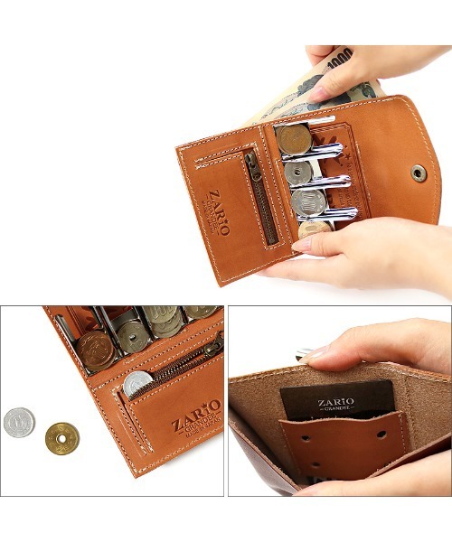 ZARIO-grandee-(ザリオ)の「栃木レザーバイカラーコインレール式収納コインケース(コインケース・メンズ・ブルー系その他/ブラック/ブラウン/グリーン/ネイビー/キャメル/オレンジ/モカ/ブラウン系その他・ONE SIZE)」の16枚目の写真