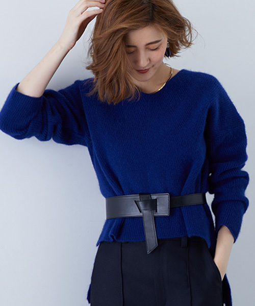 STUDIOUS(ステュディオス)の「アンゴラVネックデコルテニット(ニット/セーター・レディース・ライトグレー/インディゴブルー/オフホワイト/パープル・FREE)」の20枚目の写真