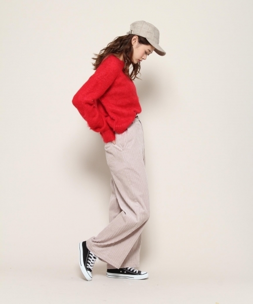 PAGEBOY(ページボーイ)の「モヘア混ふんわりスリーブニット(ニット/セーター・レディース・レッド/アイボリー/杢グレー/キャメル・FREE)」の8枚目の写真
