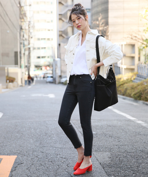 LOWRYS FARM(ローリーズファーム)の「キャンバス2WAYショルダー 780363 (ショルダーバッグ・レディース・ブラック/グリーン/オレンジ/ストライプ/ホワイト・FREE)」の7枚目の写真