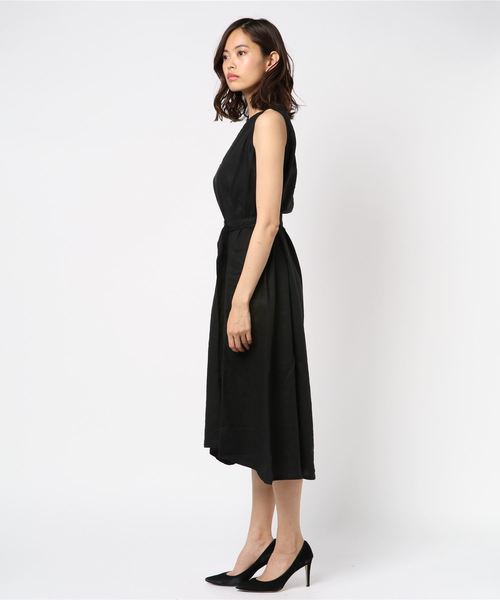 koe(コエ)の「リネンIラインワンピース(ワンピース・レディース・ブラック/カーキ・S/L/M)」の8枚目の写真