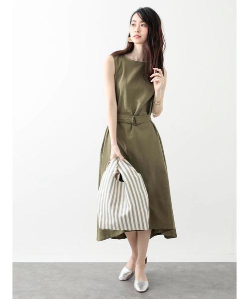 koe(コエ)の「リネンIラインワンピース(ワンピース・レディース・ブラック/カーキ・S/L/M)」の13枚目の写真