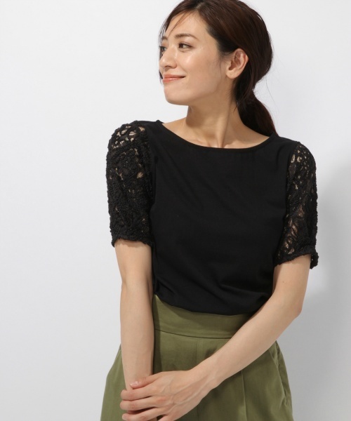 laboratory work（ラボラトリーワーク）の「袖３Dコードレースプルオーバー（Tシャツ/カットソー・レディース・ホワイト/イエロー/ブラック・MEDIUM）」の3枚目の写真