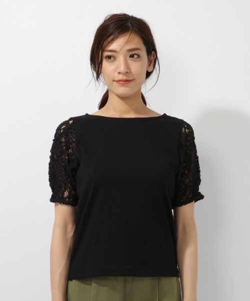 laboratory work（ラボラトリーワーク）の「袖３Dコードレースプルオーバー（Tシャツ/カットソー・レディース・ホワイト/イエロー/ブラック・MEDIUM）」の15枚目の写真