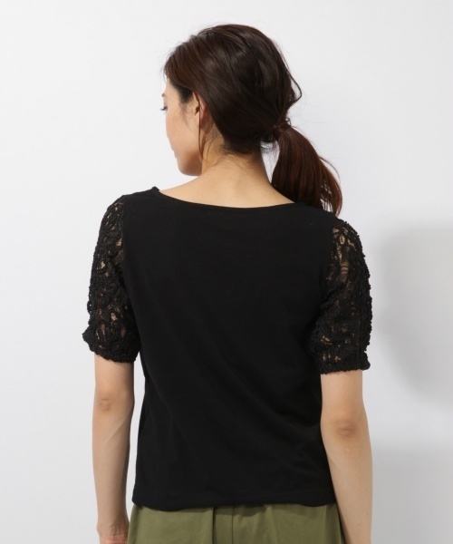 laboratory work（ラボラトリーワーク）の「袖３Dコードレースプルオーバー（Tシャツ/カットソー・レディース・ホワイト/イエロー/ブラック・MEDIUM）」の8枚目の写真