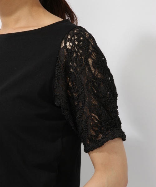 laboratory work（ラボラトリーワーク）の「袖３Dコードレースプルオーバー（Tシャツ/カットソー・レディース・ホワイト/イエロー/ブラック・MEDIUM）」の7枚目の写真