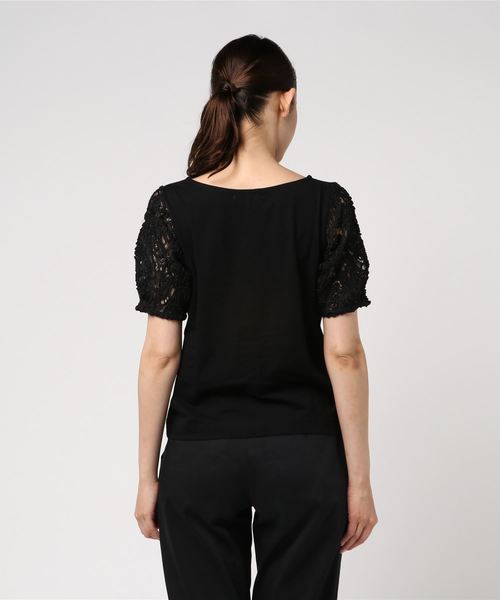 laboratory work（ラボラトリーワーク）の「袖３Dコードレースプルオーバー（Tシャツ/カットソー・レディース・ホワイト/イエロー/ブラック・MEDIUM）」の4枚目の写真